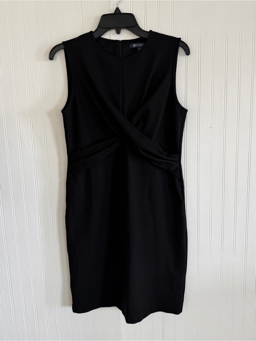 Brooks Brothers Black Twist-Front Sleeveless Dress